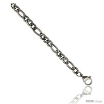 Length 20 - Stainless Steel Figaro Chain Necklace 6 mm (1/4 in)  - £16.55 GBP