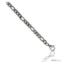 Length 22 - Stainless Steel Figaro Chain Necklace 6 mm (1/4 in)  - $21.88