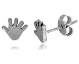 Tiny sterling silver hand stud earrings 1 4 in thumb155 crop