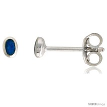 Sterling Silver Tiny Inlaid Light Blue Resin Stud Earrings Nose Studs Na... - £12.12 GBP