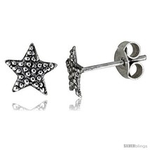 Tiny Sterling Silver Star Stud Earrings 5/16 in -Style  - £10.03 GBP