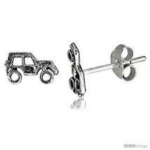 Tiny Sterling Silver SUV Stud Earrings 5/16  - $12.51