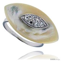 R of pearl ring in solid sterling silver accented tiny high quality czs 9 16 15 mm wide thumb200