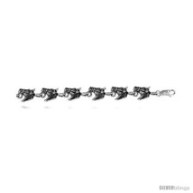 Sterling silver horse head charm bracelet 3 8 10 mm  thumb200