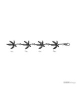 Sterling Silver Pot Leaf Charm Bracelet, 11/16in  (18  - £93.82 GBP