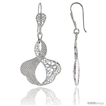 Sterling Silver 1 13/16in  (46 mm) tall Freeform Filigree Dangle  - £31.17 GBP