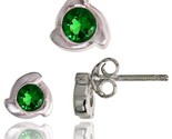 Y stud earrings 6 mm pendant slide 8mm tall set w brilliant cut emerald colored cz thumb155 crop