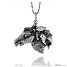 Sterling Silver Horse Head Pendant, 3/4 in  - £43.61 GBP