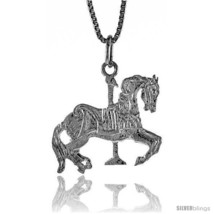 Sterling Silver Carousel Horse Pendant, 3/4 in  - £30.66 GBP
