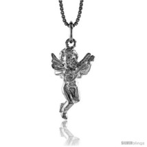 Sterling Silver Cherub Pendant, 7/8 in Tall -Style  - £39.27 GBP