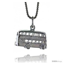 Sterling Silver Double Decker Bus Pendant, 3/8 in  - £34.87 GBP