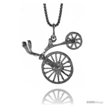 Sterling silver antique bicycle pendant 7 8 in tall thumb200
