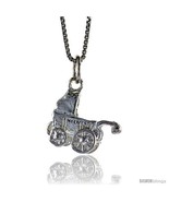 Sterling Silver Baby Stroller Pendant, 1/2 in  - £37.52 GBP