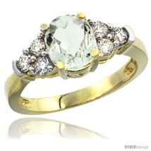 An item in the Jewelry & Watches category: Size 10 - 14k Yellow Gold Ladies Natural Green Amethyst Ring oval 9x7 Stone 