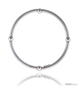 Kids Size Sterling Silver Stretch Bangle 4 Section  - £24.08 GBP