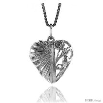 Sterling Silver Heart Pendant, 3/4 in  - £34.00 GBP