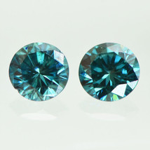 Round Shape Diamond Matching Pair Fancy Blue Color Loose Enhanced VS2 0.55 TCW - £373.98 GBP
