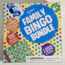 Family Bingo Bundle-100 Bingo Cards, 75 Jumbo Calling Cards, 1000 Chips ... - $21.95