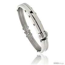 Gent&#39;s Stainless Steel Bangle Bracelet, 1/2 in wide, 8 1/2 in  - £28.92 GBP