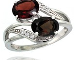 Engagement smoky topaz garnet ring w 0 07 carat brilliant cut diamonds 2 34 carats thumb155 crop
