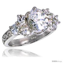 Size 9 - Sterling Silver 2.5 Carat Size Oval Cut Cubic Zirconia Bridal  - $82.44