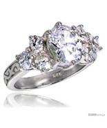 Size 6 - Sterling Silver 2.5 Carat Size Oval Cut Cubic Zirconia Bridal  - £65.89 GBP