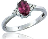 14kwhite gold ladies natural rhodolite ring oval 6x4 stone diamond accent thumb155 crop