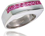Sterling silver princess cut pink tourmaline colored cz ring thumb155 crop