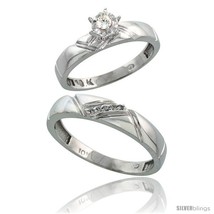 Ond ring set engagement ring mans wedding band w 0 08 carat brilliant cut style ag112em thumb200