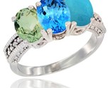 green amethyst swiss blue topaz turquoise ring 3 stone 7x5 mm oval diamond accent thumb155 crop