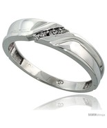 Size 11.5 - Sterling Silver Men&#39;s Diamond Band, w/ 0.04 Carat Brilliant ... - £54.50 GBP