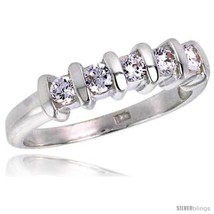 Size 6 - Highest Quality Sterling Silver 3/16 in (5 mm) wide Wedding Band,  - £36.68 GBP