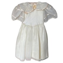 Vintage 1994 Flower Girl Wedding Dress Cream Color Silk Polyester Organza Dressy - £29.65 GBP