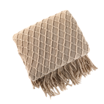 Anyhouz Khaki Blanket Faux Cashmere Sofa Cover Nordic Style Knit Plaid Throw Tas - £38.76 GBP