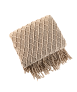 Anyhouz Khaki Blanket Faux Cashmere Sofa Cover Nordic Style Knit Plaid T... - £38.64 GBP