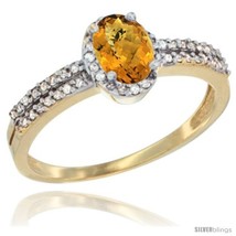 Size 5.5 - 14k Yellow Gold Ladies Natural Whisky Quartz Ring oval 6x4 Stone  - £457.34 GBP