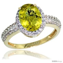 Size 6 - 14k Yellow Gold Diamond Lemon Quartz Ring Oval Stone 9x7 mm 1.76 ct  - £724.44 GBP