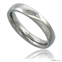 Size 9 - Surgical Steel 4mm Domed Wedding Band Thumb Ring Comfort-Fit High  - £15.69 GBP