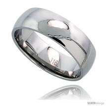 Size 13.5 - Surgical Steel Domed 8mm Wedding Band Thumb Ring Comfort-Fit High  - £15.46 GBP