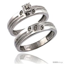 Size 6 - 14k White Gold 2-Pc Diamond Engagement Ring Set w/ 0.049 Carat  - $803.11