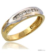 Size 11.5 - 14k Gold Men&#39;s Diamond Band w/ Rhodium Accent, w/ 0.15 Carat  - £550.00 GBP