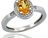Sterling silver diamond natural citrine ring 1 ct 7x5 stone 1 2 in wide thumb155 crop