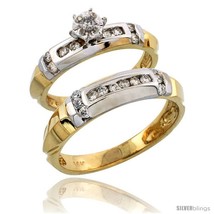 Size 5 - 14k Gold 2-Piece Diamond Ring Set w/ Rhodium Accent ( Engagement Ring  - £1,264.50 GBP