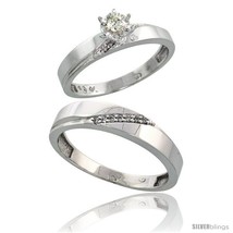 Size 9 - Sterling Silver 2-Piece Diamond Ring Set ( Engagement Ring &amp; Man&#39;s  - £107.07 GBP