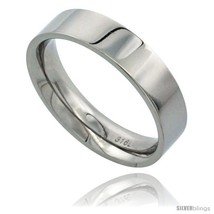 Size 5 - Surgical Steel 5mm Wedding Band Thumb Ring Comfort-Fit High  - £13.92 GBP