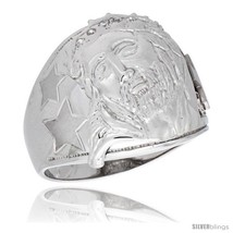 Size 11 - Sterling Silver Men&#39;s Jesus Christ Ring Brilliant Cut Cubic Zirconia  - £89.04 GBP