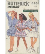 Vintage  Girls Shirt and Skirt Butterick 6264 Sewing Pattern Size 12-14 ... - $12.30 CAD