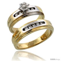 Size 10 - 14k Gold 2-Piece Diamond Ring Set w/ Rhodium Accent ( Engageme... - £1,381.11 GBP