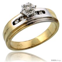 Size 6 - 14k Gold Diamond Engagement Ring w/ Rhodium Accent, w/ 0.13 Carat  - £666.24 GBP