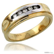 Size 6.5 - 14k Gold Ladies&#39; Diamond Band w/ Rhodium Accent, w/ 0.10 Carat  - £622.24 GBP